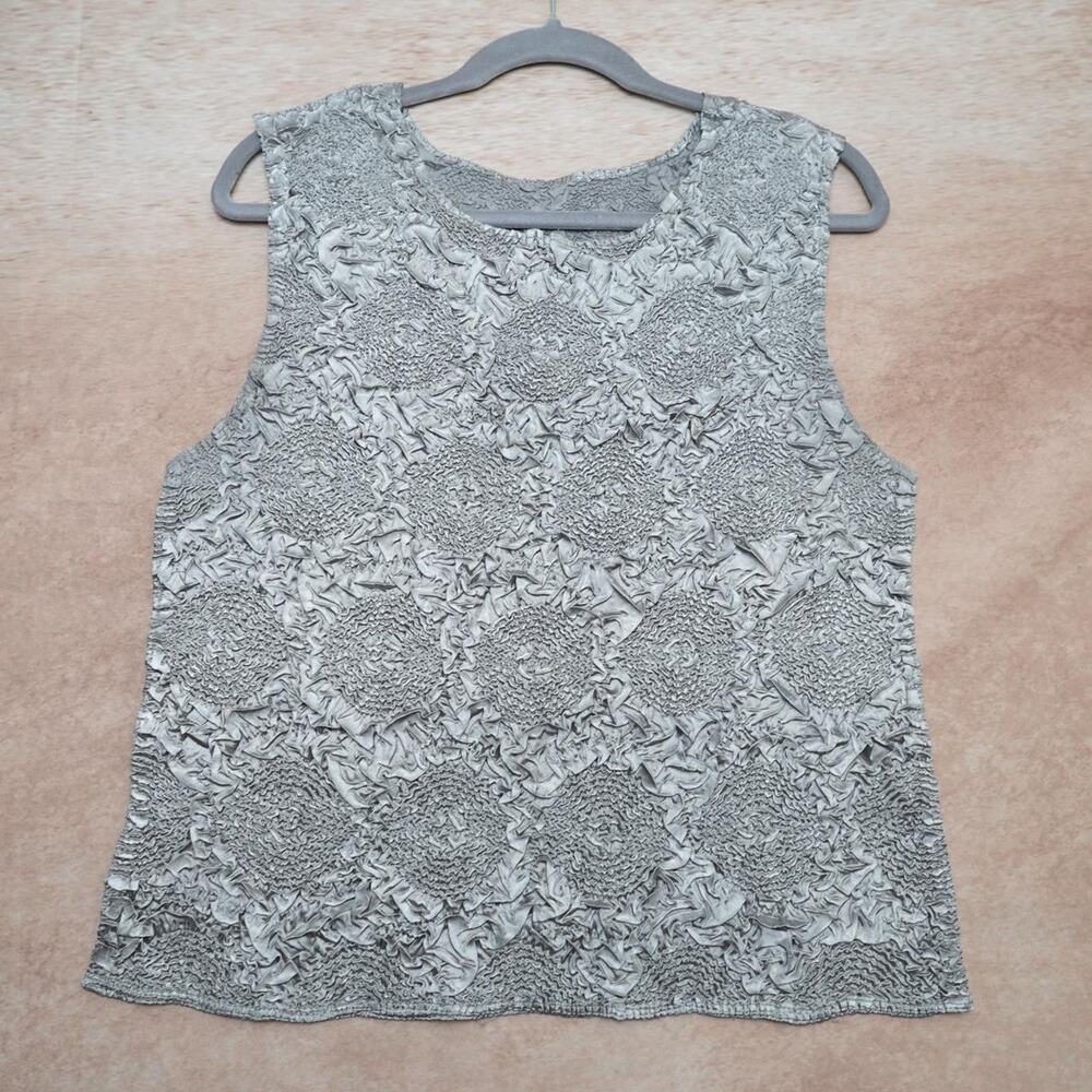 Vintage Textured Crinkle Tank Top 18 Inch Boho 90s